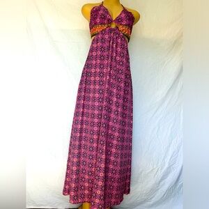 Pink Halter Maxi Dress
